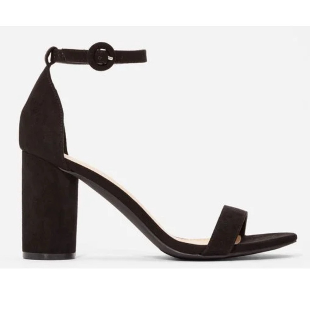 JustFab Black Block Heel Sandals